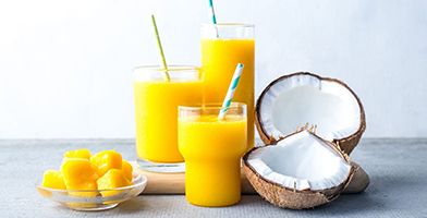 Basis recept 1 TropicaJuice met Kokoswater en Mango